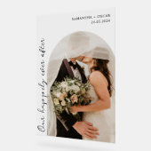 結婚式の写真の後、私たちは幸せに アクリルサイン (傾斜)