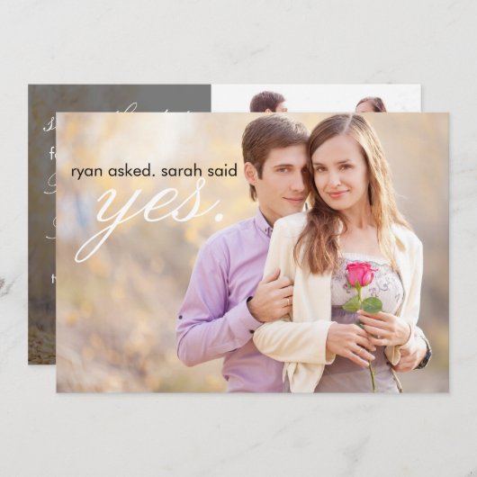 結婚式の写真の灰色の保存日付 セーブザデート (正面/裏面)