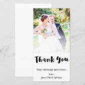 結婚式の写真の絵 ありがとう 黒 サンキューカード (正面/裏面)
