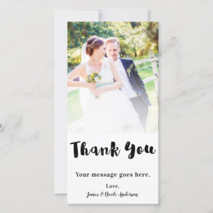 結婚式の写真の絵 ありがとう 黒 サンキューカード