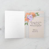 結婚式の写真の花柄の優雅のサンキューカード サンキューカード (内部)