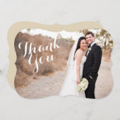 結婚式の写真はブラケットカード感謝していしています サンキューカード (正面/裏面)