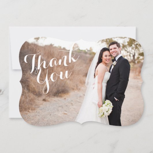 結婚式の写真はブラケットカード感謝していしています サンキューカード (正面)