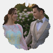結婚式の写真をカスタマイズ追加 オーナメントカード (裏面)