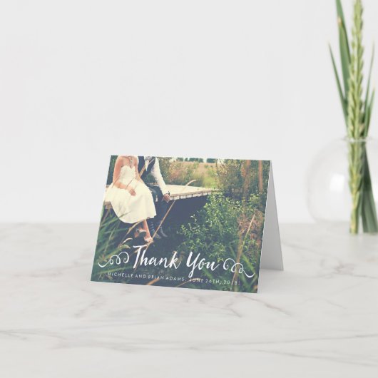 結婚式の写真を使った感謝カード サンキューカード (正面)