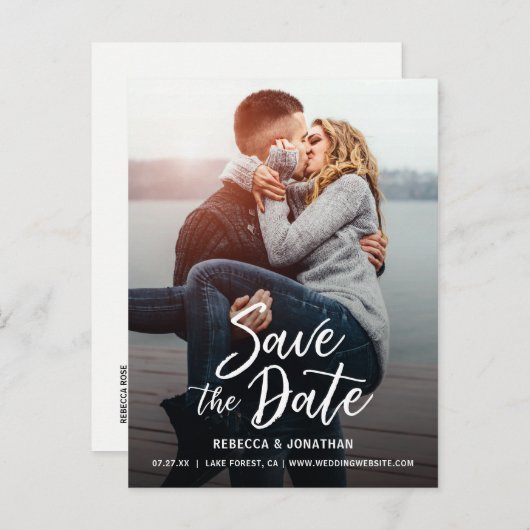 結婚式の写真を使ったSave the Dateのポストカード | 安価 案内ポストカード (正面/裏面)