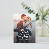 結婚式の写真を使ったSave the Date ポストカード | 安価 (スタンド正面)