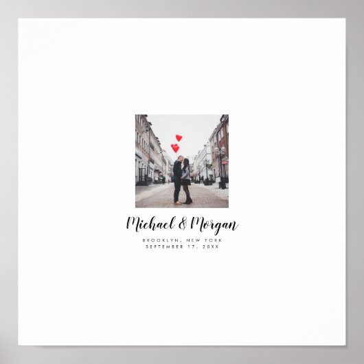 結婚式の写真ゲストブック 手書きのメッセージ用 ポスター (正面)