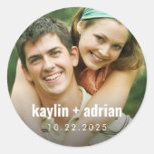 結婚式の写真ステッカー（プチギフトなどに） ラウンドシール (正面)