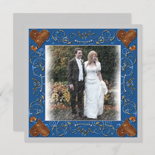 結婚式の写真フレームありがとう サンキューカード (正面/裏面)