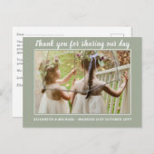 結婚式の写真付きデジタル感謝カード ポストカード (正面/裏面)