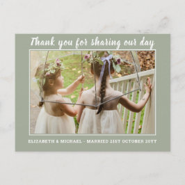 結婚式の写真付きデジタル感謝カード ポストカード