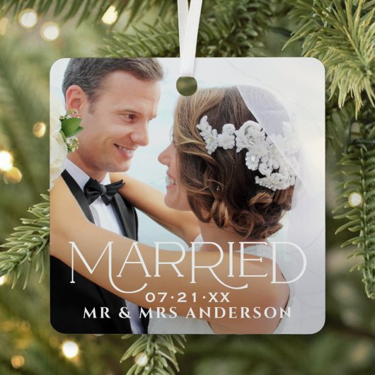 結婚式の写真入りクリスマス オーナメント モノグラム