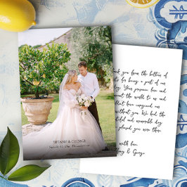 結婚式の写真入り手書きサンクスカード サンキューカード