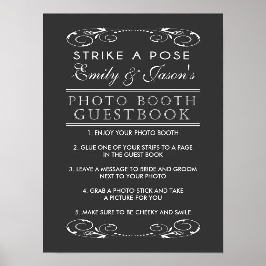 結婚式の写真撮影スタンド ゲストブックのサイン ポスター (正面)