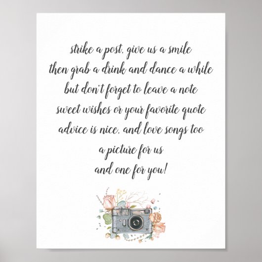 結婚式の写真撮影ブースのゲストブックポスター ポスター (正面)