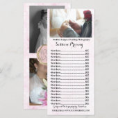 結婚式の写真撮影料金ラックカード メニュー (正面/裏面)