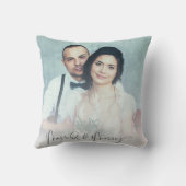 結婚式の写真2枚重ねデザイン クッション (裏面)