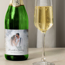 結婚式の写真 ゴールドラメ スパークリングワインラベル