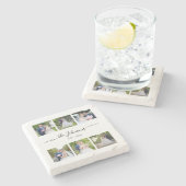 結婚式の写真 ハート スワッシュ シグネチャー6 ストーンコースター (横)