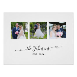 結婚式の写真 ハート スワッシュ シグネチャー ポスター