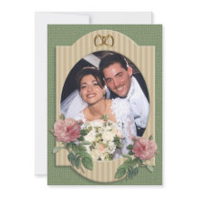 結婚式の写真 ヴィンテージ ローズ ありがとうカード
