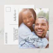 結婚式の写真 呼びかけ カリグラフィー 黒, 結婚の知らせ 案内ポストカード (正面/裏面)