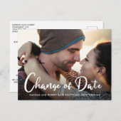 結婚式の写真 延期 日程変更のお知らせ 案内ポストカード (正面/裏面)