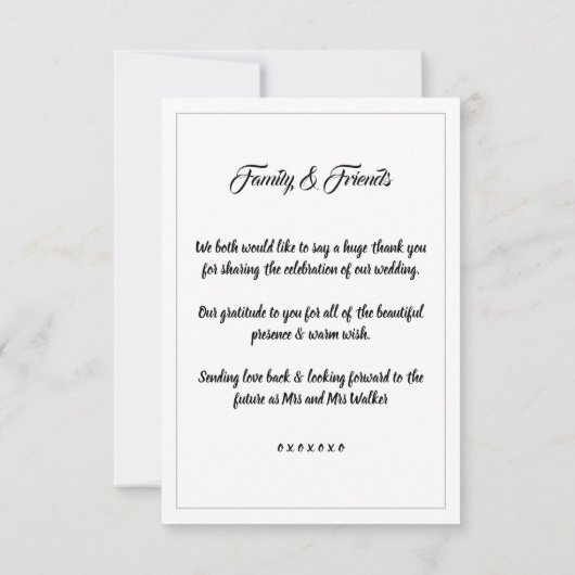 結婚式の写真 感謝のメッセージカード サンキューカード (裏面)