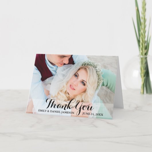 結婚式の写真 折りカード スクリプト お礼 サンキューカード (正面)