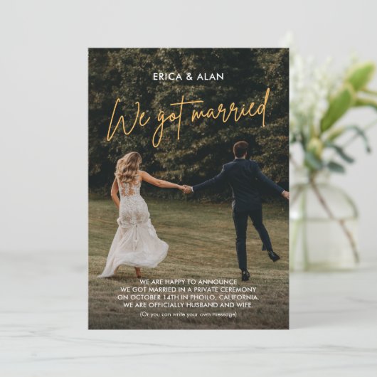 結婚式の写真 案内状 (スタンド正面)