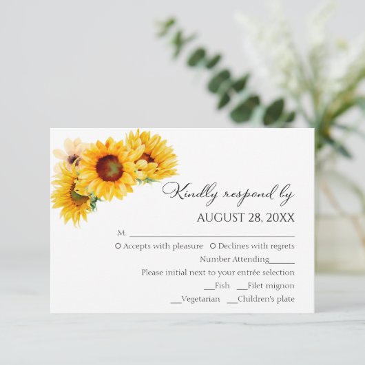 結婚式の出欠カード | ひまわり秋秋 出欠カード (スタンド正面)