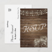 結婚式の出欠確認をエレガントなルーズスタイルのマゾンジャー照明 出欠カード (正面/裏面)