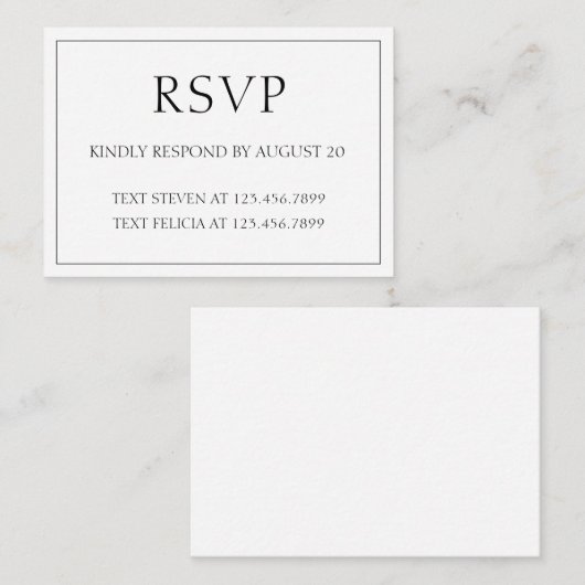 結婚式の出欠確認カード エンクロージャーカード (正面/裏面)