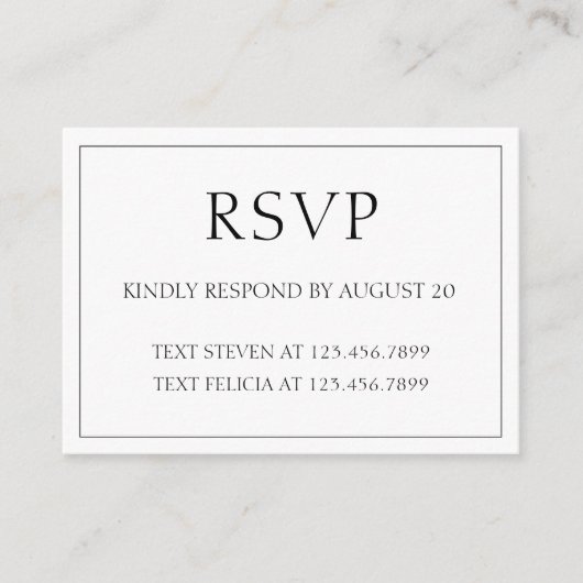 結婚式の出欠確認カード エンクロージャーカード (正面)