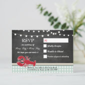 結婚式の出欠確認カード カニの煮込み ロブスター 招待状 (スタンド正面)