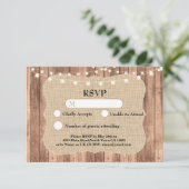 結婚式の出欠確認カード　麻と木のライトカード招待状 出欠カード (スタンド正面)