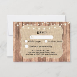 結婚式の出欠確認カード 麻と木のライトカード招待状 出欠カード