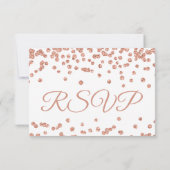 結婚式の出欠確認バラ金ゴールドグリッター紙吹雪白 出欠カード (裏面)