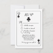 結婚式の出欠確認用 遊戯札 カード K Q エース クラブ (正面)