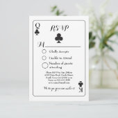 結婚式の出欠確認用 遊戯札 カード K Q エース クラブ (スタンド正面)