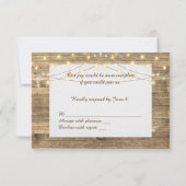 結婚式の出欠確認 - 木と輝くライト 招待状 (裏面)