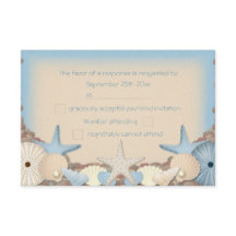 結婚式の出欠確認 美しいトロピカルビーチの貝殻