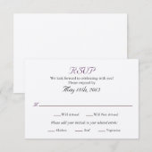 結婚式の出欠返信カード（料理選択付き） 出欠カード (正面/裏面)