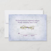 結婚式の出欠連絡 - イヤリングのダリアの花束 招待状 (正面)