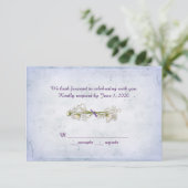 結婚式の出欠連絡 - イヤリングのダリアの花束 招待状 (スタンド正面)