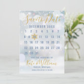 結婚式の初雪カレンダー Save the Date 招待状 (スタンド正面)