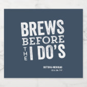 結婚式の前に乾杯!楽しいスレートブルーの結婚式 ビールラベル (シングルラベル)