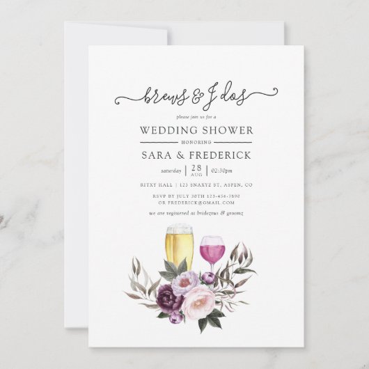 結婚式の前に愛を育む ディープベルベットフラワーブリューズ 招待状 (正面)