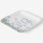 結婚式の前に青いもの ブルーの花の花嫁のシャワー ペーパープレート (傾斜あり)